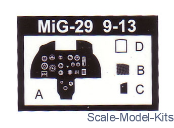ACE PE7254 Photo-etched MIG-29 9-13 Exterior/Interior Set 1/72 scale