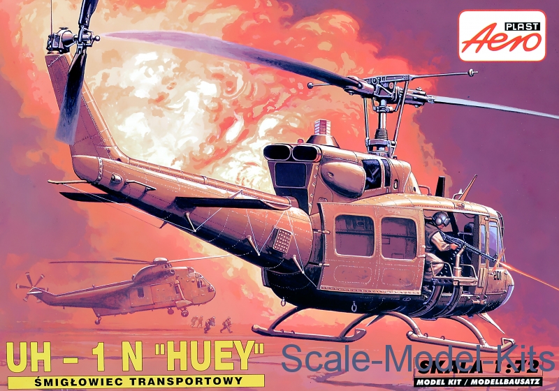Aero Plast UH1N "Huey" plastic scale model kit in 172 scale