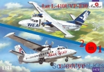 Civil aviation: Let L-410UVP-E10 & L-410UVP aircraft (2 kits in box), Amodel, Scale 1:144