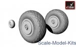 Detailing set: Tupolev Tu-2 wheels w/ late type tires, universal, Armory, Scale 1:72