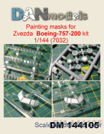 DAN144105 Painting mask for model Boeing-757-200, Zvezda kit