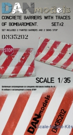 Other structures: 1/35 DAN Models 35202 - Concrete barriers with traces of fire (set number 2), DAN Models, Scale 1:35