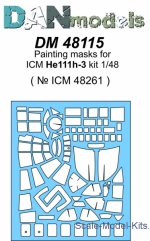 Decals / Mask: Painting masks for model He-111, ICM kit, DAN Models, Scale 1:48