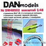 DAN48502 MiG-29 ladder, pads, mirrors, antenna