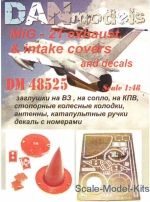 DAN48525 MiG-21: exhaust & intake covers and decals