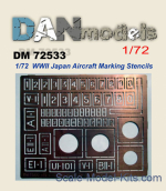 DAN72533 Photo-etching: Stencil for marking Japanese aircraft (World War II)