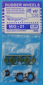 Detailing set: Rubber wheels for MiG-21, ELF, Scale 1:48