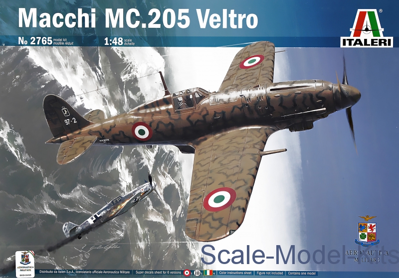 Italeri Miniature Avions diecast Italeri Macchi Mc 205 Veltro 1:100 