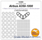 KVM14360 Mask 1/144 for Airbus A350-1000 + Wheels mask (ZVEZDA)