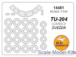 KVM14481 Mask for Tu-204 (Cargo) + wheels, Zvezda kit