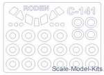 KVM14605 Mask for C-141B Starlifter and wheels masks (Roden)