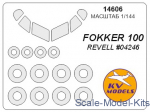 KVM14606 Mask for Fokker-100 and wheels masks (Revell)