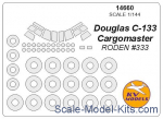 KVM14660 Mask 1/144 for Douglas C-133 Cargomaster and wheels masks (Roden)