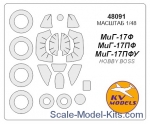 KVM48091 Mask for MiG-17F/PF/PFU + wheels, Hobby Boss kit