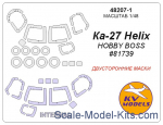 KVM48207-01 Mask 1/48 for Kamov KA-27 Helix (Double sided) + wheels masks (Hobby Boss)