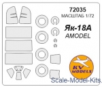 KVM72035 Mask for Yak-18A and wheels masks (Amodel)