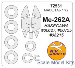 KVM72531 Mask for Me-262A + wheels (Hasegawa)