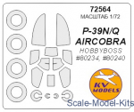 KVM72564 Mask for Bell P-39Q and wheels masks (Hobby Boss)