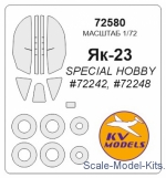 KVM72580 Mask for Yak-23 and wheels masks (Special Hobby)
