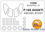 KVM72590 Mask for Piaggio P.180 Avanti and wheels masks (Amodel)