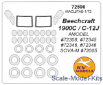 KVM72596 Mask for Beechcraft 1900C and wheels masks (Amodel)