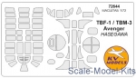 KVM72644 Mask for TBF-1 / TBM Avenger + wheels (Hasegawa)