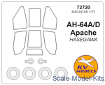 KVM72720 Mask for АН-64/АН-64А Apache and wheels masks (Hasegawa)