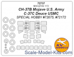 KVM72737 Mask 1/72 for CH-37B Mojave U.S. Army/C-37C Deuce USMC + wheels, Special Hobby kits