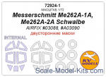 KVM72924-01 Mask 1/72 for Messerschmitt Me262A-1A, Me262A-2A Schwalbe - Double sided (AirFix)