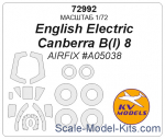 KVM72992 Mask 1/72 for English Electric Canberra B(I) 8 + wheels masks (AirFix)