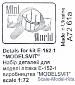 Detailing set: Pitots for E-152-1 "Modelsvit", Mini World, Scale 1:72