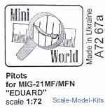 Detailing set: Pitots for "MiG-21MF" "Eduard", Mini World, Scale 1:72