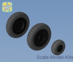 NS48102-a Wheels set for Focke-Wulf 190 A/F/G late disk with Dunlop early main tire (tread)