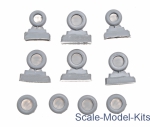 Detailing set: An-10 Cat, An-12 Cub wheels set - No mask series, Northstar Models, Scale 1:72
