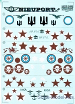 Decals / Mask: Decal for jet fighter Nieuport 17-25 biz,  Part 1, Print Scale, Scale 1:72