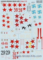 Decals / Mask: Decal for Lavochkin LaGG-3, Print Scale, Scale 1:72