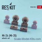 Detailing set: Wheels set for Mi-24 (Mi-35), Reskit, Scale 1:48