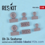 Detailing set: Wheels set for Uh-34 Seahorse / Westland Wessex (NAVY versions), Reskit, Scale 1:48