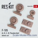 Detailing set: Wheels set for Republic F-105 (A, B, C, D) "Thunderchief", Reskit, Scale 1:48