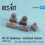 Detailing set: Wheels set for Uh-34 Seahorse / Westland Wessex (all versions), Reskit, Scale 1:72