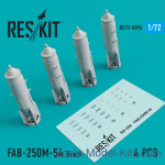 RS72-0094 Bomb FAB-250M-54 (4 pcs) for (MiG-21/23/27/29, Su-7/17/20/22/24/25/27/30/34, YAK-130)