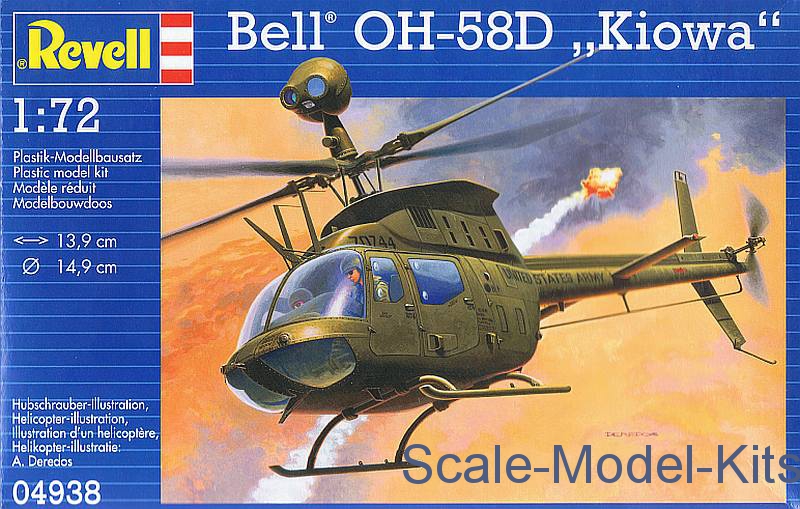 13.9 cm 1:72 Scale Revell Bell OH-58D Kiowa Model Kit 