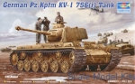 Tank: German tank Pz.Kpfm KV-1(captured) 756 (r), Trumpeter, Scale 1:35